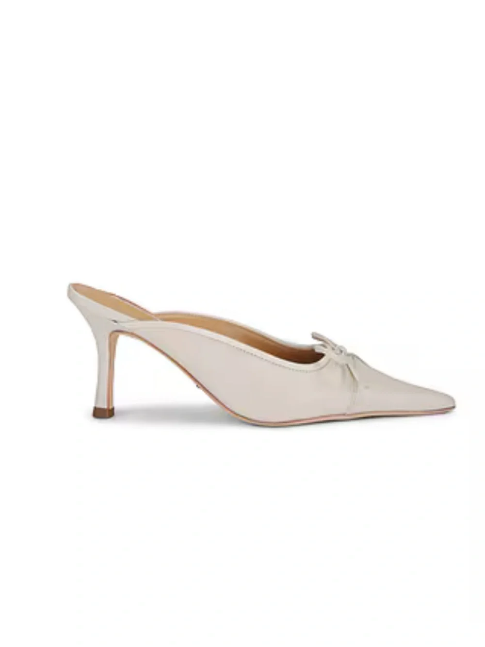 Tony Bianco Cream Pointed-Toe Bow Slip-On Heels - Picture 8 of 10